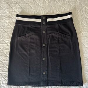 Karl Lagerfeld Black Mini Skirt with White Stripe